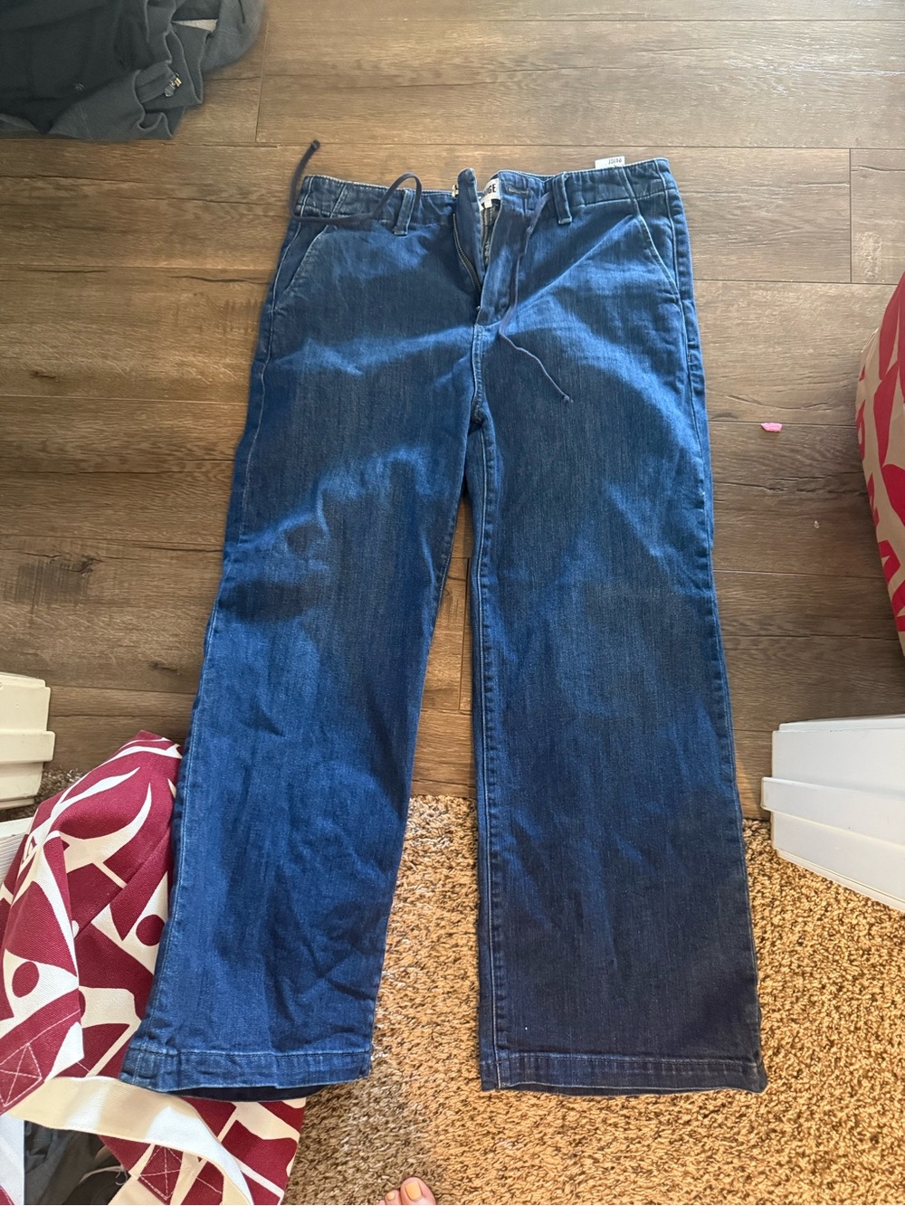 PAIGE womens Relaxed Straight Jeans in Dark Blue Denim